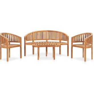 vidaXL Juego De Muebles De Jard&iacute;n 4 Piezas Madera Maciza De Teca Vidaxl