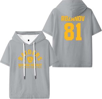 Generic Heated Rivalry Rozanov 81 Merch Hooded T-Shirts Unisex Short Sleeve Tee Casual Clothes (M,Grey)