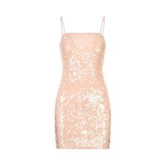 Alice & Olivia Delora Mini-jurk met Pailletten - Dames - Feestkleedjes - Roze - XS - Pailletten - Kleedjes