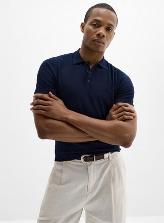 Le 31 Mens Silky knit Polo Shirt