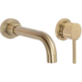 Rea rubinetto lavabo da incasso lungo long brush gold + box