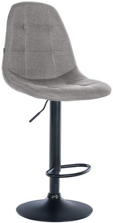 Clp Clp - Taburete De Bar Elmore De Tela Gris Metal Negro Mate