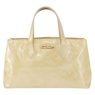 Louis Vuitton Wilshire Handbag Monogram Vernis Beige Patent_Leather Handbag (Pre-Owned)