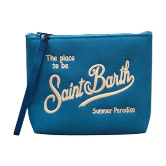 MC2 Saint Barth Clutches, female, Blue, Size: ONE SIZE Aline Canvas Pochette