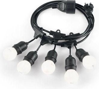 Ideal Lux Catena Luminosa Fiesta Materie Plastiche Nero 5 Luci E27