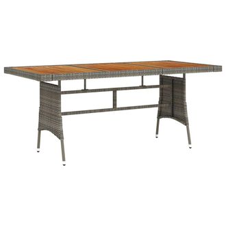 vidaXL Vidaxl - Mesa De Jard&iacute;n Rat&aacute;n Pe Y Acacia Maciza Gris 160x70x72 Cm
