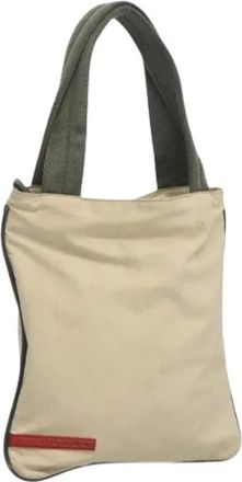 Prada Pre-owned Tote Bags, female, Beige, Size: ONE SIZE Pre-owned Vintage Tote Bag