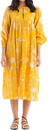 Matta Hamsa Garden Midi Dress In Gold