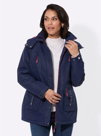Casual Looks Funktionsjacke CASUAL LOOKS, Damen, Gr. 36, blau (marine), 100% Polyester, Einsatz:100% Polyester, Wattierung:100% Polyester, unifarben, Jacken Funkti