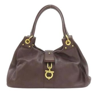 Ferragamo Pre-owned Handbags, female, Brown, Size: ONE SIZE Pre-owned Handbag