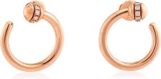Piaget Possession 18k Rose Gold Diamond Open-Hoop Earrings