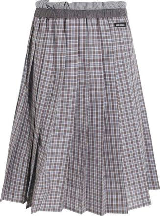 Miu Miu Blue Plaid Midi Skirt
