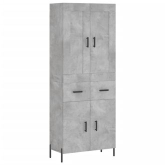 vidaXL Vidaxl - Aparador Alto Madera Contrachapada Gris Hormig&oacute;n 69,5x34x180 Cm