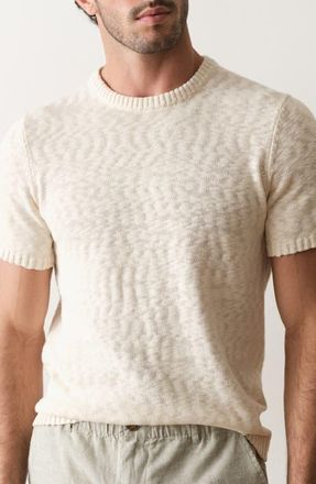Marine Layer Short Sleeve Slub Cotton Sweater in Natural at Nordstrom, Size Xx-Large
