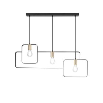 Luce-Ambiente-Design suspensi&oacute;n Smith en Metal Negro con Tres Luces