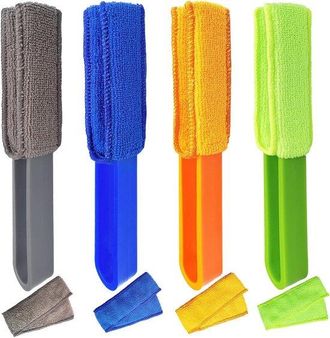 No Brand Juego De 4 Limpiadores De Ventilaci&oacute;n Y Ranuras De Colores - Con Tapas De Microfibra Lavables Y Reemplazables Para Coche, Aire Acondicionado Y Hogar