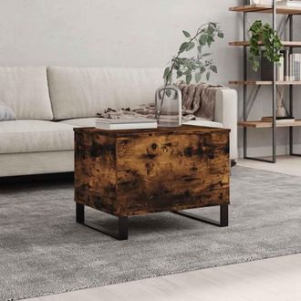 vidaXL Vidaxl - Mesa De Centro Madera Contrachapada Roble Ahumado 60x44,5x45 Cm