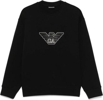 Emporio Armani Zwarte Crew Neck Sweater - Heren - Sweatshirts - Zwart - XL - Hoodies & sweatvesten