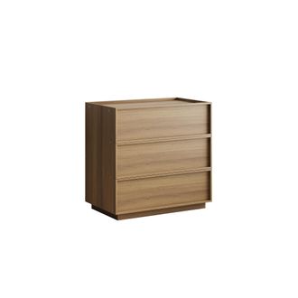 STILVORA C&oacute;moda Con 3 Cajones, Mueble De Almacenaje Sin Tiradores, Estilo Minimalista, Para Dormitorio, Mdf, 80&times;48&times;78 Cm, Roble