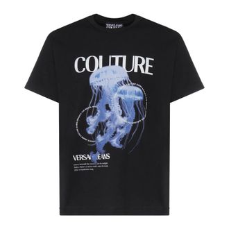 Versace Jeans Couture T-Shirts, male, Black, Size: XL Maglietta T-Shirt Serigrafiche