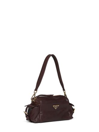 Prada Womens Shoulder Bag Explore Burnt Brown Calf Leather Handbags Hand