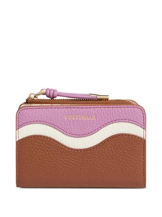 Coccinelle small Nami wave-detail zip wallet - Brown