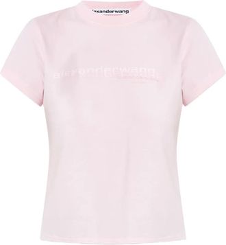Alexander Wang T-shirt in cotone con logo - Rosa