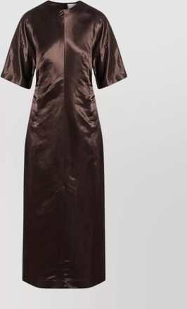 Loulou Studio long linen and silk dress with back seam