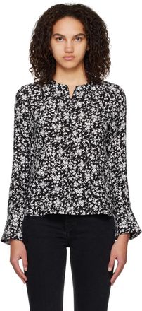 GANNI The Ruched Lace black authentic Blouse size 34/ XS