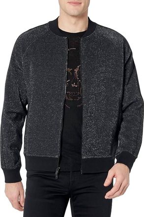 John Varvatos Jude Lurex Bomber Jacket In Black