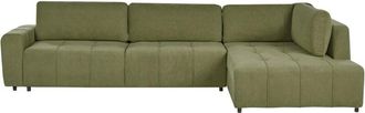 Beliani Corner Sofa Bed 4 Seater INNVIK Fabric Green with Storage Left Hand
