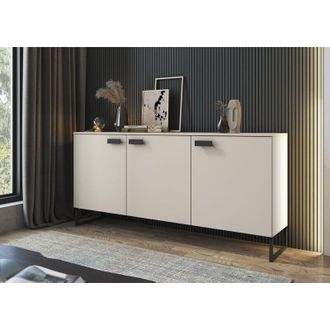 Dmora Aparador Reano, C&oacute;moda 3 Cajones, 2 Estantes, 2 Puertas, 183.8x39.6x86.4h Cm Beige