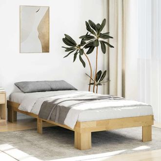 Berkfield Home Bed Frame without Mattress 75x190 cm Small Single Solid Wood Oak in Brown