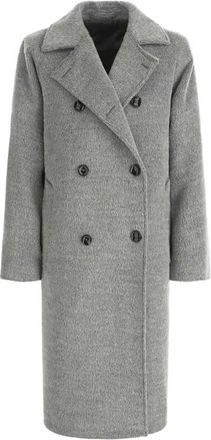 L.B.M. 1911 Double-Breasted Light Grey Coat With Tailoring Details