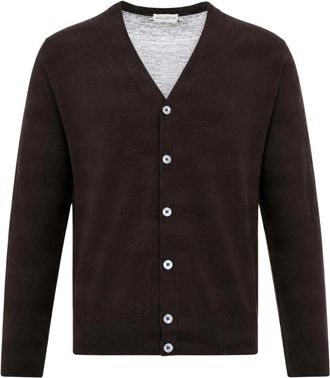 Ballantyne V-hals gebreid - Heren - V-hals truien - Bruin - XL - Wol - Truien & Vesten