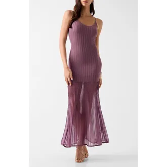 Guess Meena Rib Knit Sheer Skirt Maxi Dress in F45Y-Open at Nordstrom, Size X-Small
