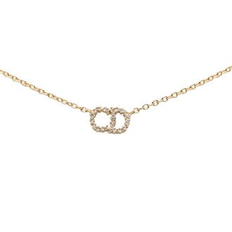 Dior Pre-owned Dior Gold Plated Strass CD Logo Pendant Necklace Ladies DGIWY5COEXOAYCA3