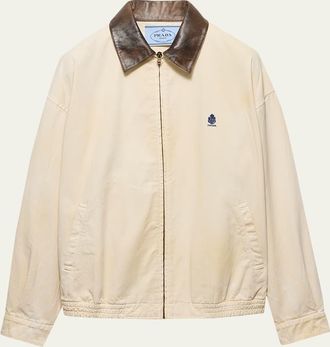 Prada Embroidered Old Gabardine Blouson Jacket