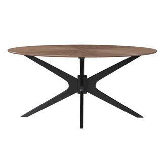 Miliboo Miliboo - Mesa De Comedor Ovalada De Dise&ntilde;o En Nogal 160 Cm Dielli
