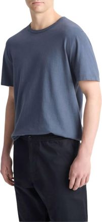 Vince Mens Garment Dye Crew Neck T-Shirt In Blue