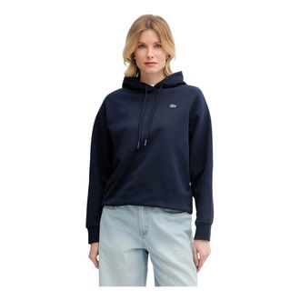 Lacoste Oversized Fleece Hoodie - Dames - Hoodies - Blauw - XL - Katoen - Hoodies & sweatvesten