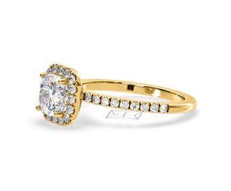 The Diamond Store Beatrice Lab Diamond Halo Engagement Ring in 18K Gold 1.65ct F/VS1