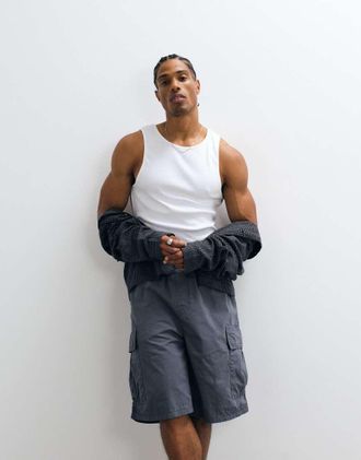 Carhartt Work in Progress Mandler shorts cargo extra larghi grigi-Grigio