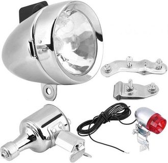 OEM Juego De Faros Delanteros Y Traseros De 12 V 6 W Con Generador De Fricci&oacute;n Y Kit De Dinamo - Bicicleta El&eacute;ctrica Motorizada