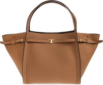 Tod's Medium Leren Shopper Tas - Dames - Shoppers - Bruin - ONE Size - Leer - Tassen