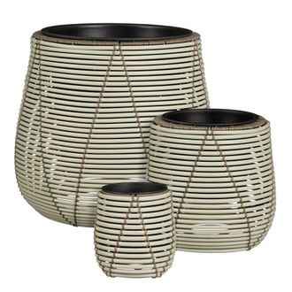 MiCa Decorations Maceta exterior Cancun Blanco H40xB45xL45cm