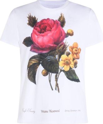 Vivienne Westwood White Floral Print Short Sleeve Top