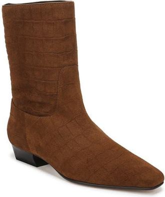 Favorite Daughter Addison Croc Embossed Bootie in Saddle at Nordstrom, Size 9.5