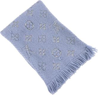 Louis Vuitton Pre-owned Echarpe Logomania Shine Wool Scarf - Dames - Vintage Accessoires - Blauw - ONE Size - Wol - Vintage