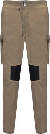 Balmain Katoenen cargobroek met inzetstukken - Heren - Slim Fit Broeken - Groen - W32 - Katoen - Broeken